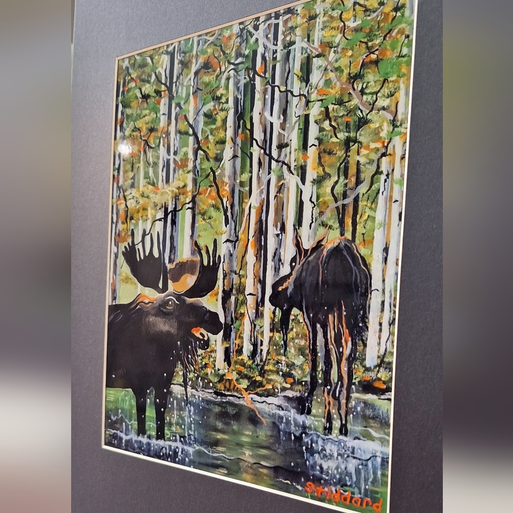 Two Bulls Moose Art Print By Jack E. Stiddard 5x7/8x10 Mat     ✨️PRICE FIRM✨️